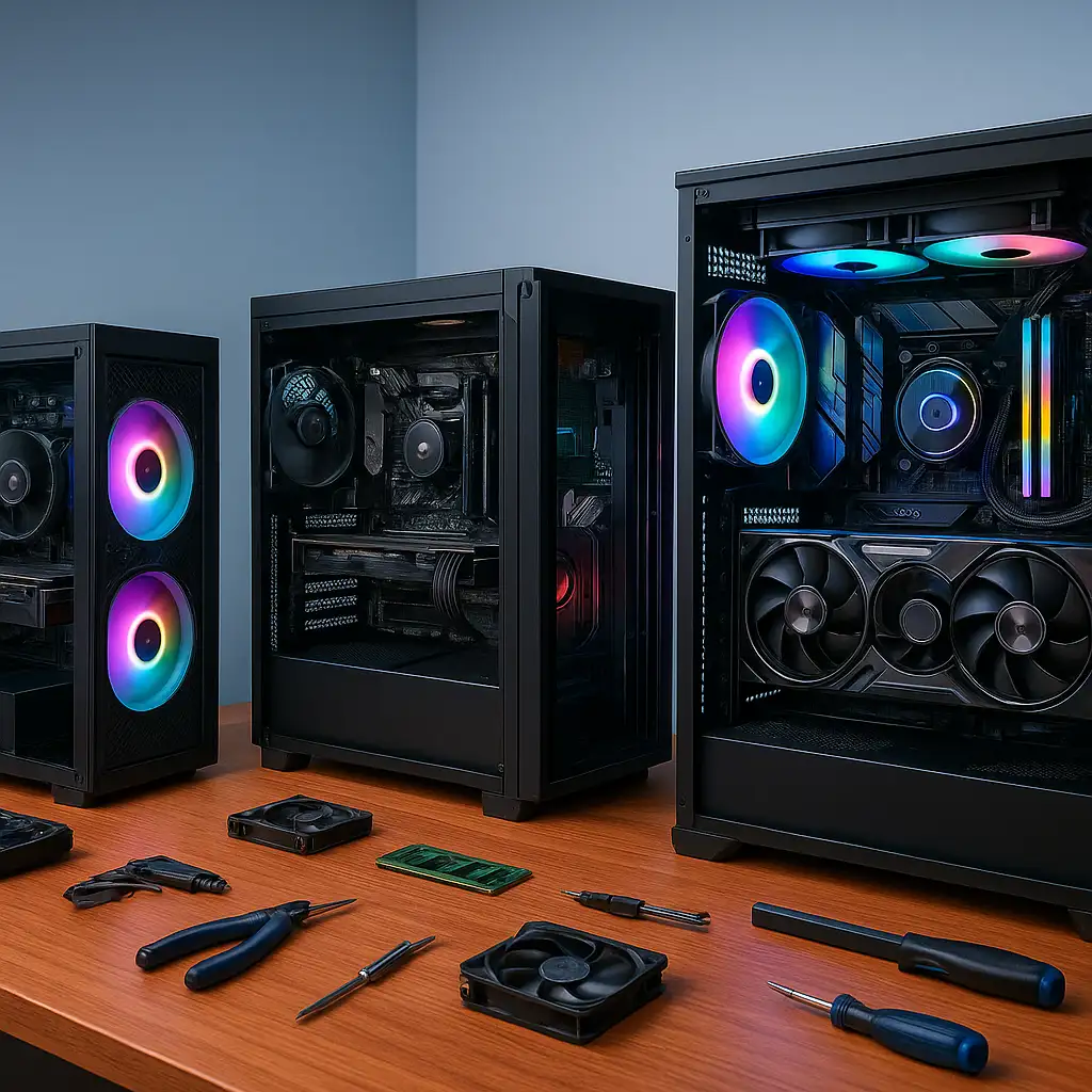 Ba phân khúc PC khác nhau từ người mới bắt đầu đến game thủ chuyên nghiệp.