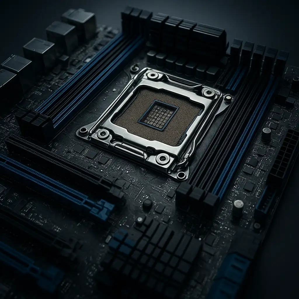 Bo mạch chủ Main X79 với socket LGA 2011 hỗ trợ CPU Intel Xeon và Core i7.