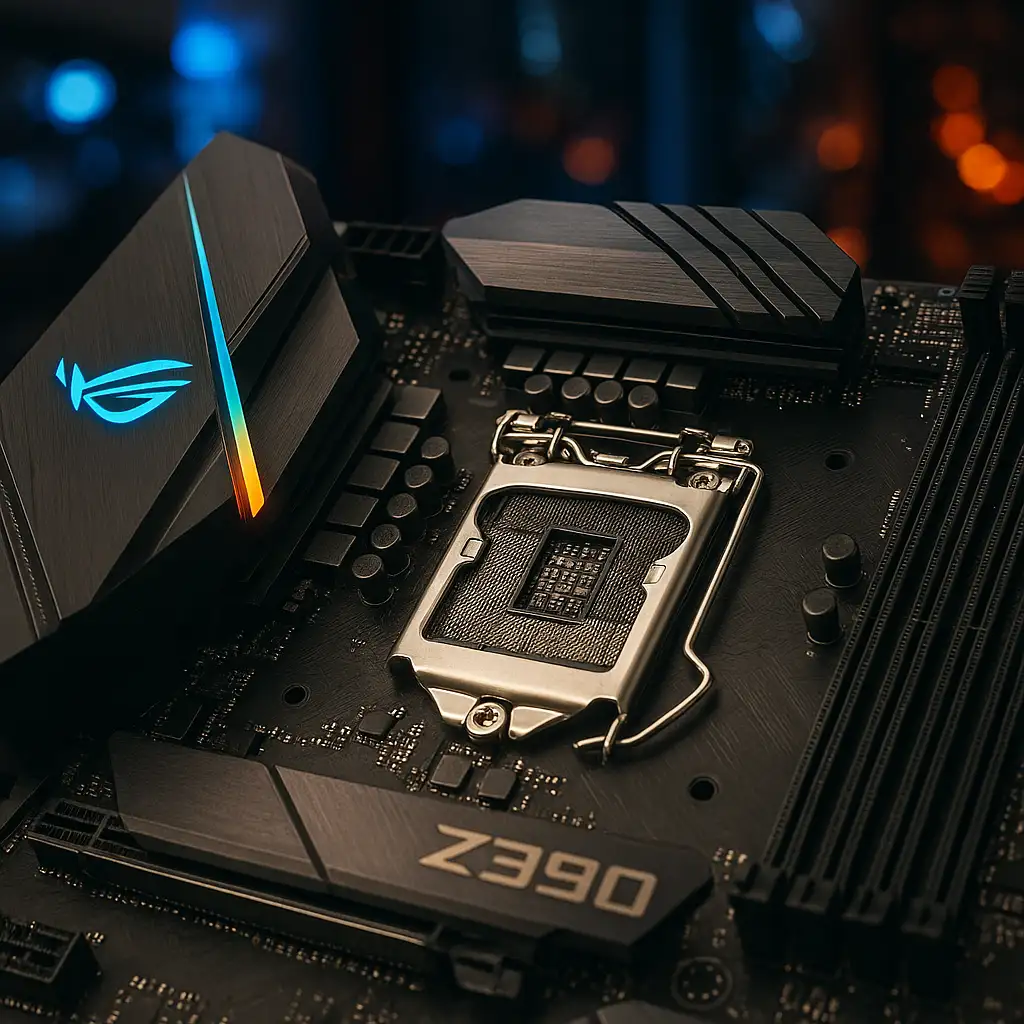 Cận cảnh bo mạch chủ Z390 với socket LGA 1151 v2 cao cấp