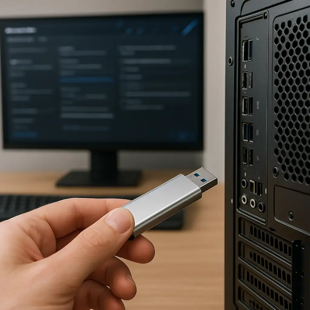 Chuẩn bị USB chứa file BIOS để cập nhật cho mainboard B350.