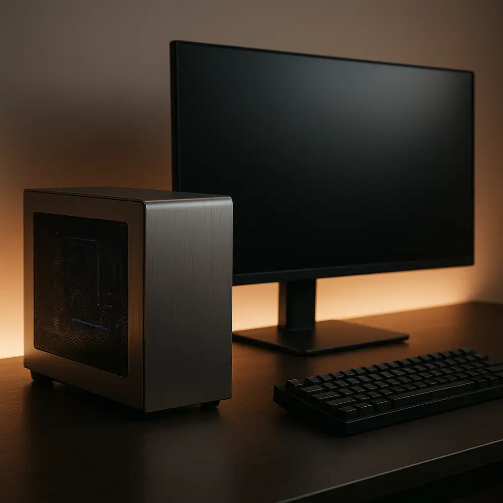Góc làm việc hiện đại với bộ PC Mini-ITX nhỏ gọn thẩm mỹ