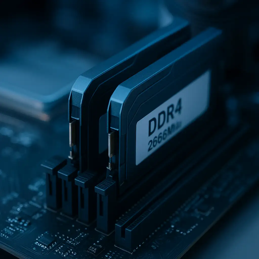 Hai thanh RAM DDR4 lắp song song hỗ trợ Dual Channel trên main H310