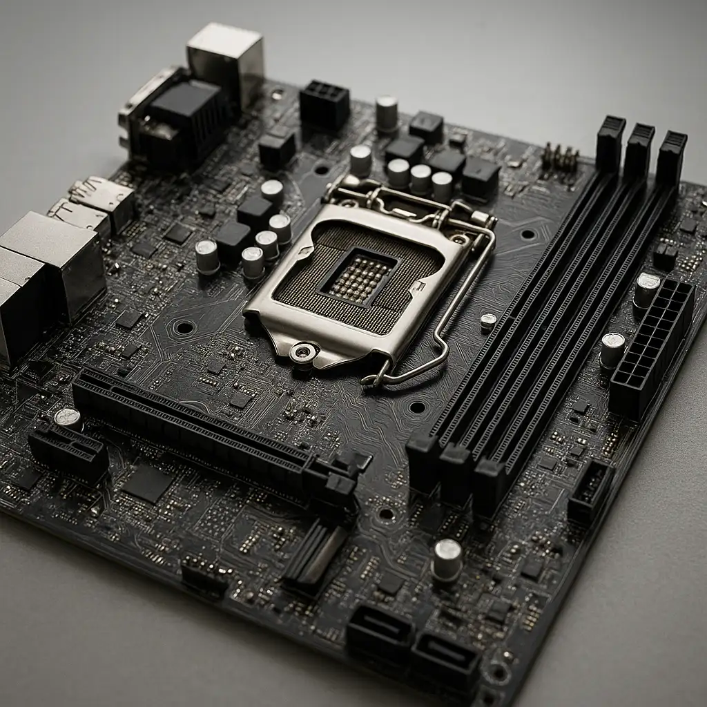 Hình ảnh bo mạch chủ Mainboard H110 hỗ trợ RAM DDR4 và socket LGA 1151