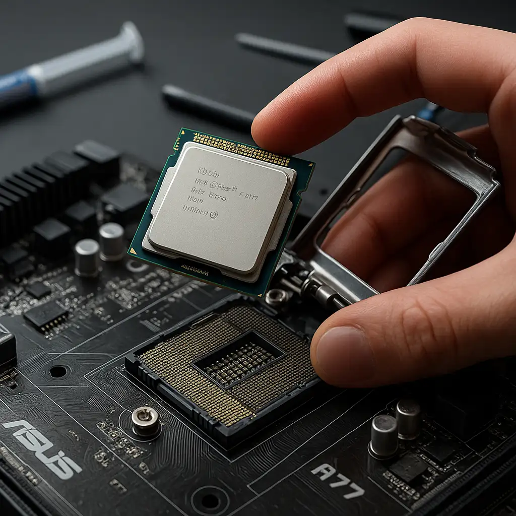 Hình ảnh minh họa việc nâng cấp CPU Intel Core i7-3770 cho bo mạch chủ H77.