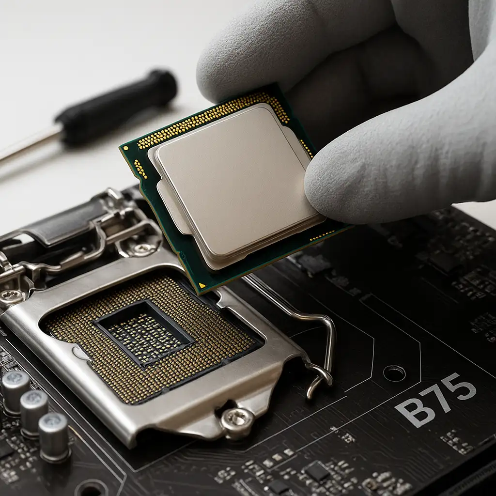 Hình ảnh nâng cấp CPU Intel Core i7-3770 vào bo mạch chủ mainboard B75.