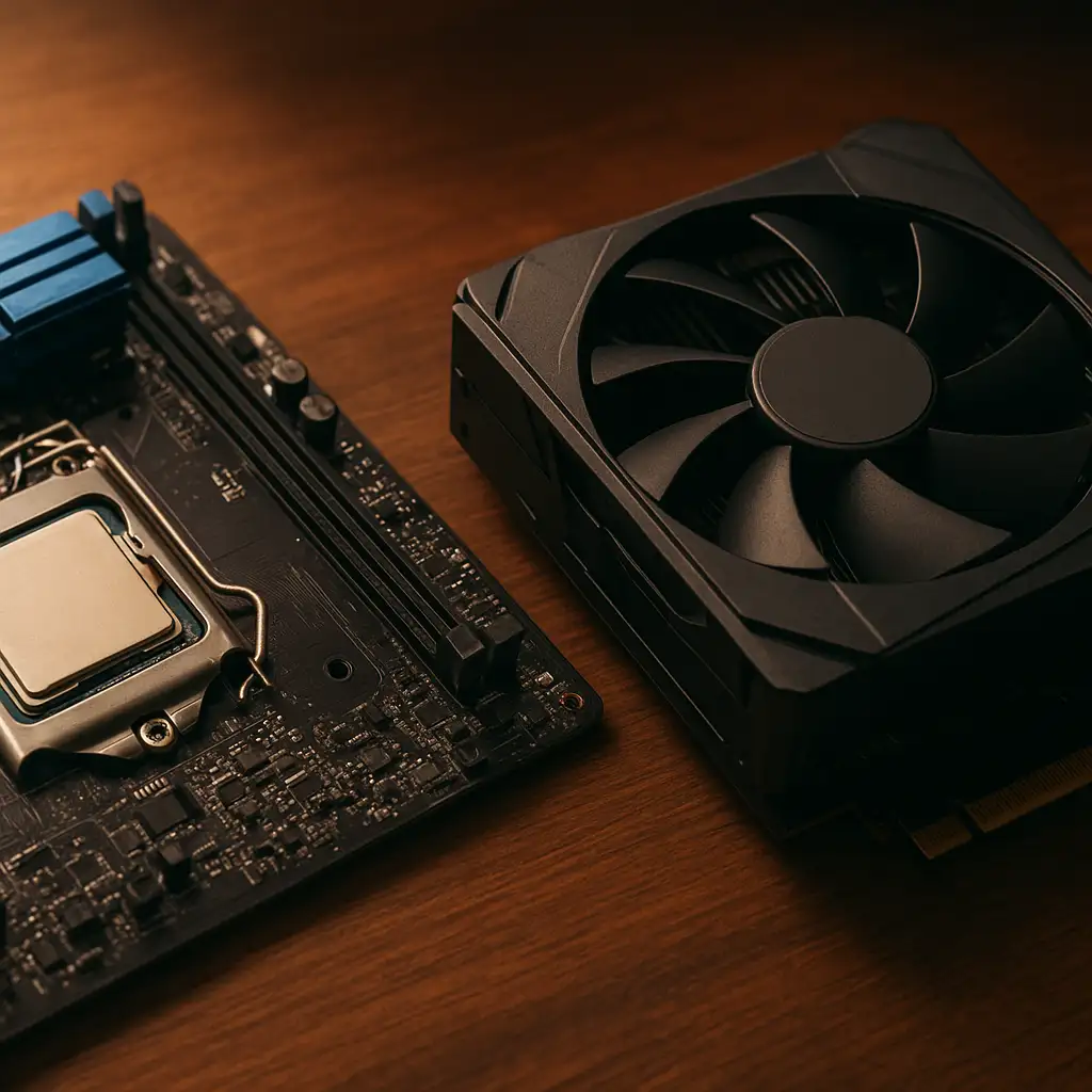 Lắp đặt CPU Intel Core i7-3770 và card đồ họa trên mainboard socket 1155.