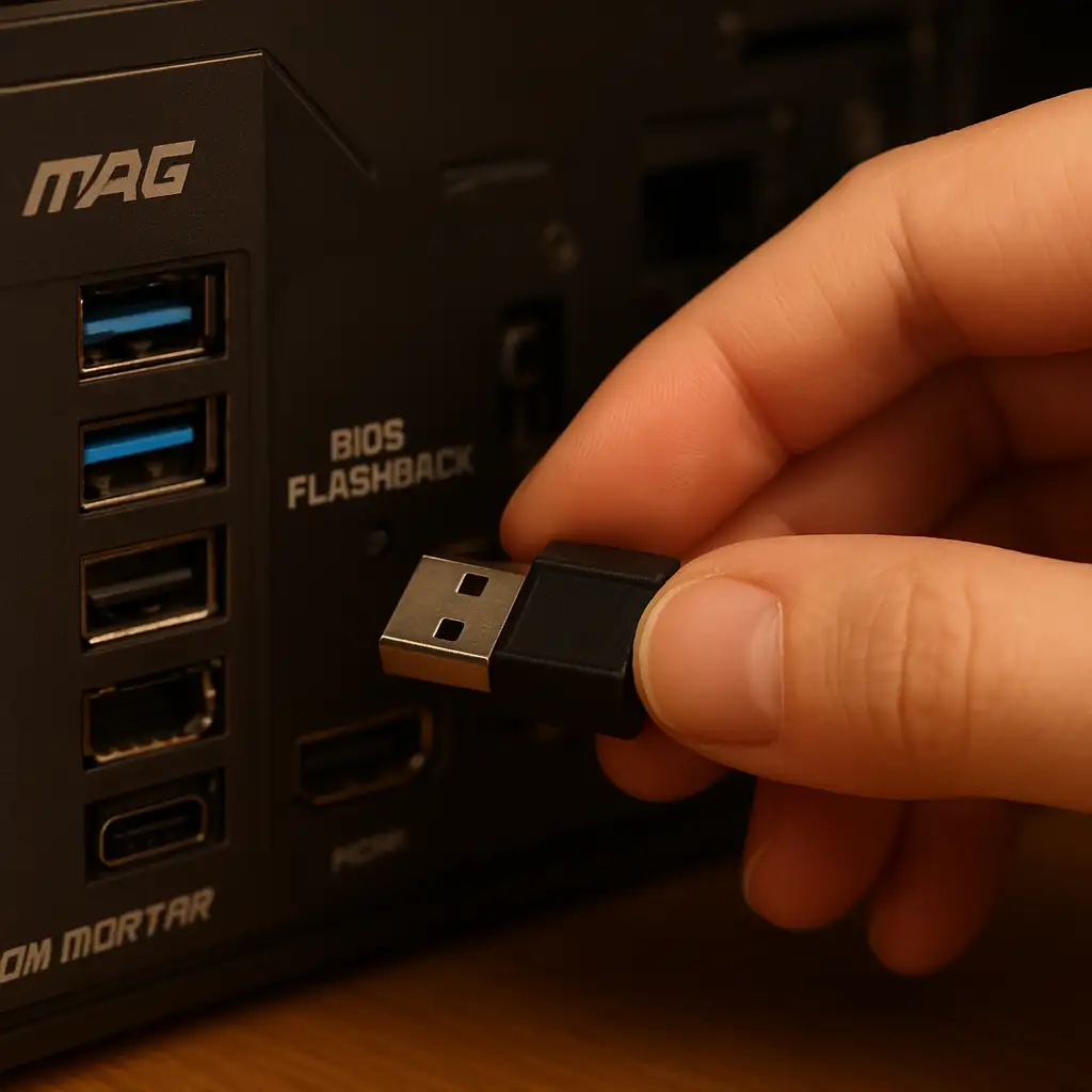 Thực hiện update BIOS cho main B560 bằng cổng USB Flashback